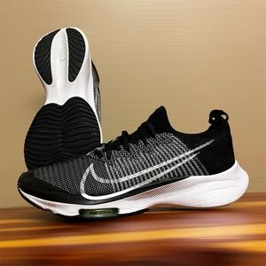 Nike Air Zoom Tempo Next% FK Black White Kids Size 7Y Mens 7 Womens 8.5